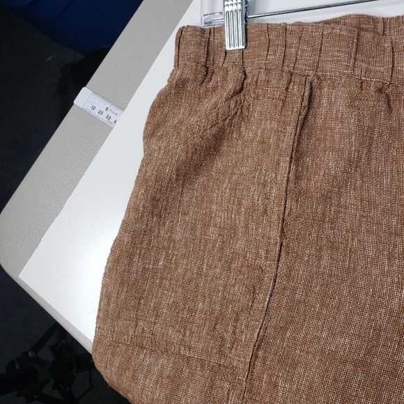 Ellen Tracy Linen Vlen Cropped Center Seams Straight Leg Woven Pants Sz Large - Picture 11 of 15